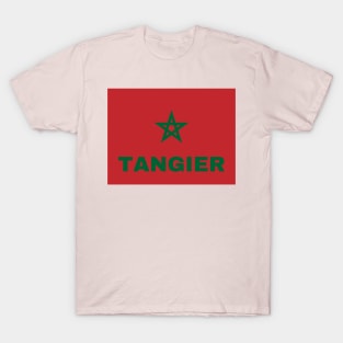 Tangier City in Moroccan Flag T-Shirt